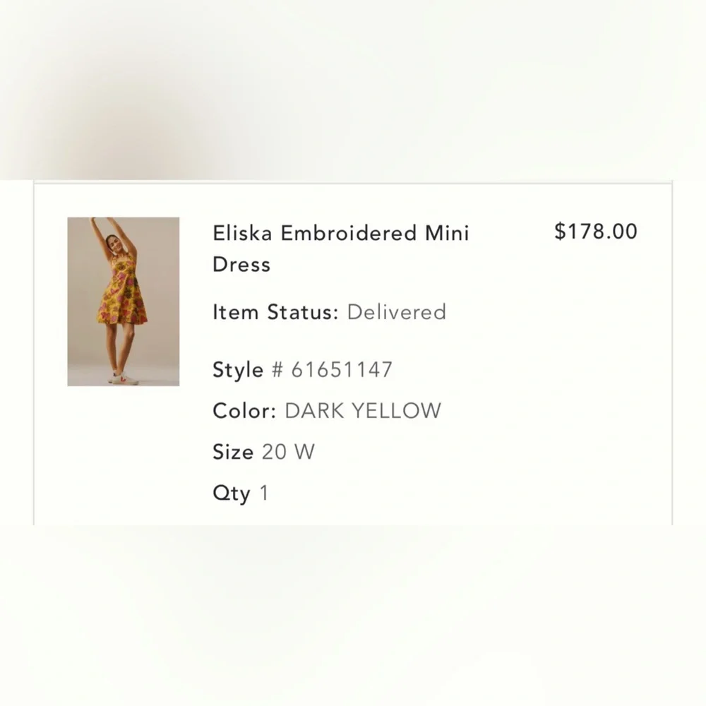 Eliska Embroidered Mini Dress purchased from Anthropologie. - Picture 4 of 7